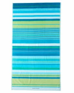 Best Pirce 🎉 Garnier Thiebaut Skyline Aqua Cotton Beach Towel Home Beach Towels 😍