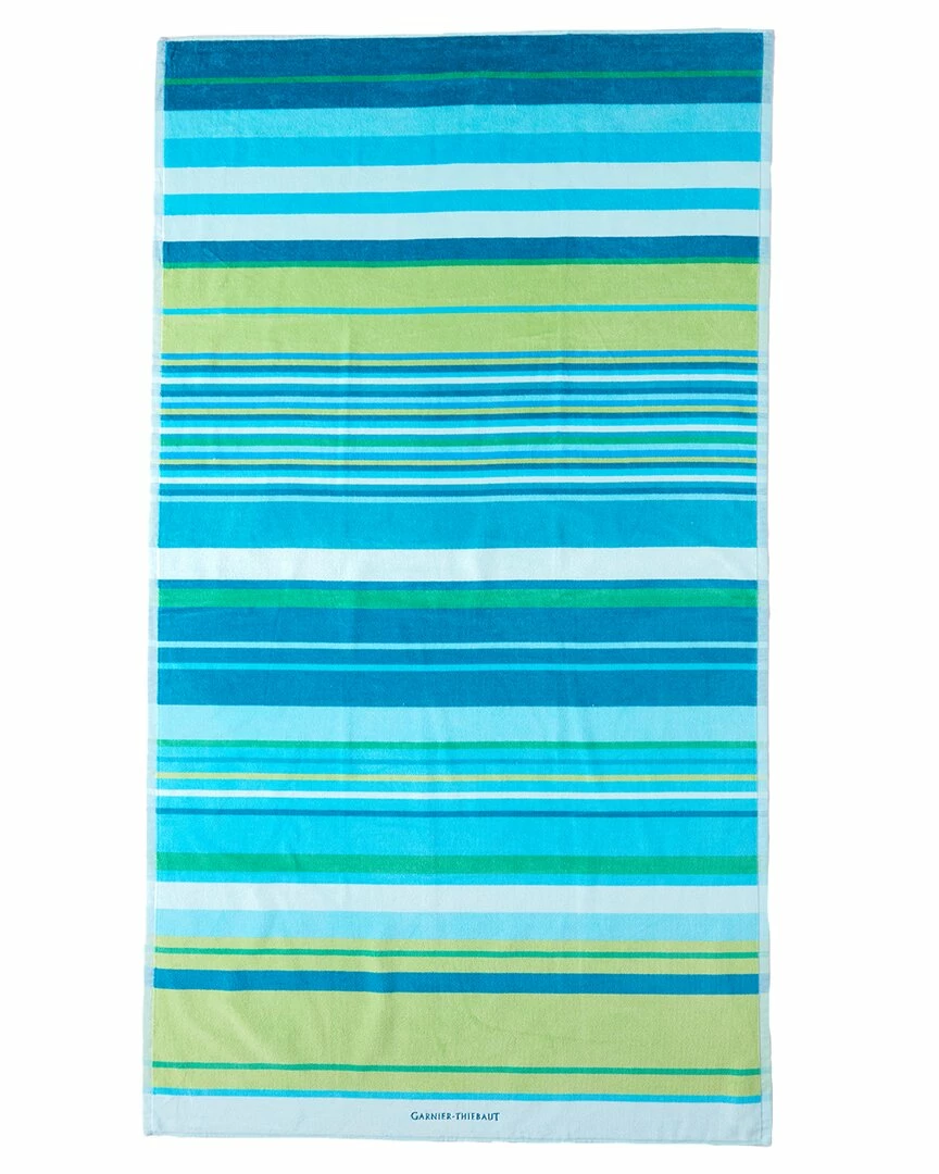 Best Pirce ๐ Garnier Thiebaut Skyline Aqua Cotton Beach Towel Home Beach Towels ๐