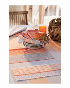 Best Pirce 🌟 Garnier Thiebaut Mille Geometry Mango 59in X 59in Tablecloth Home Linens 🧨