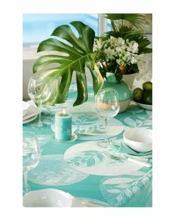 Best reviews of 💯 Garnier Thiebaut Mille Verdoyant Turquoise 71in X 71in Tablecloth Home Linens 🛒