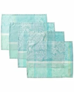 Cheapest 🔔 Garnier Thiebaut Mille Venusta Aqua Placemats (Set Of 4) Home Linens ⌛