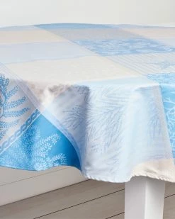 Cheapest 😉 Garnier Thiebaut Mille Oceans Ecume Round Tablecloth Home Linens ✔️