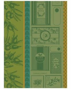Buy 🌟 Garnier Thiebaut Huile D'Olives Vert Set Of 2 Kitchen Towels Home Linens 🔥